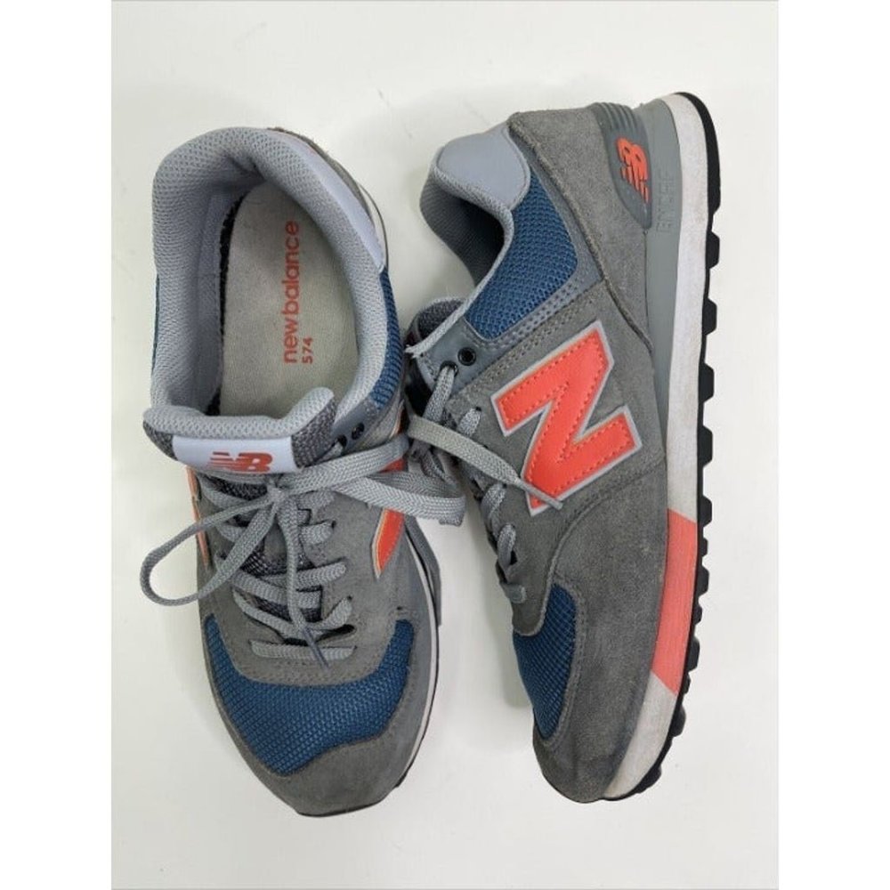 New Balance Men's 574 Sneakers in Rare Gray and Blue 10.5